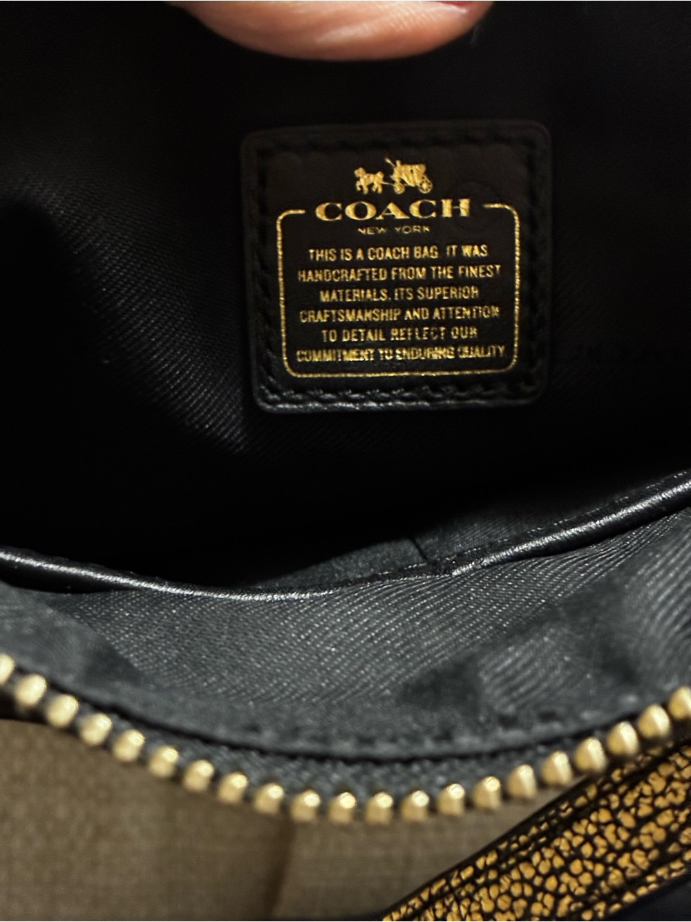 Coach NWOT Gold Metallic Swagger Swingpack in Polished Pebble Leather - Picture 13 of 14